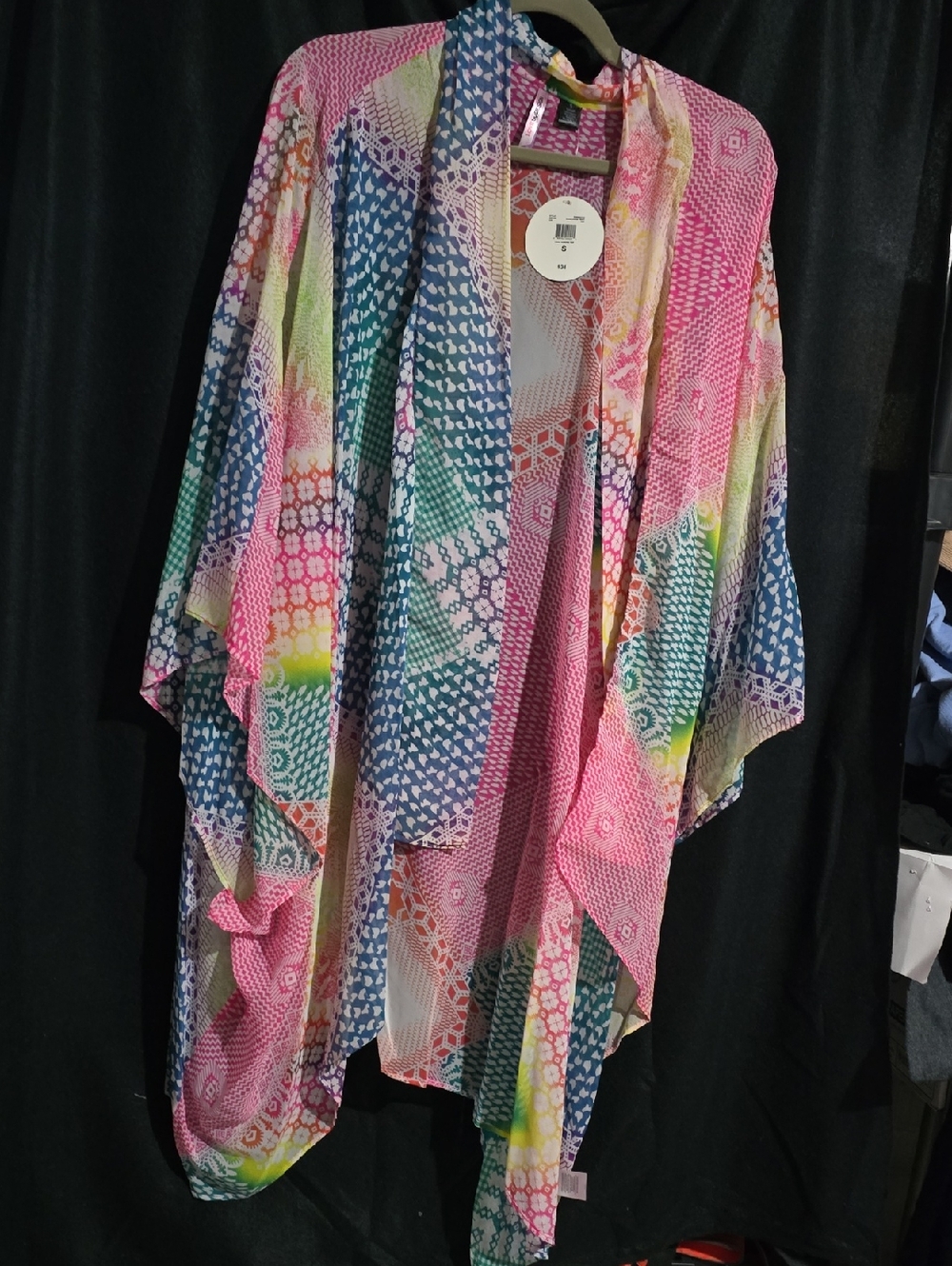 Love By Design Multicolor Sheer Printed Kimono